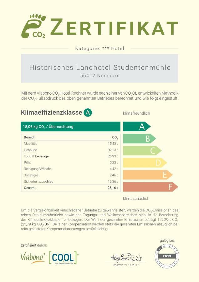 Historisches Landhotel Studentenmuehle Nomborn Exterior foto